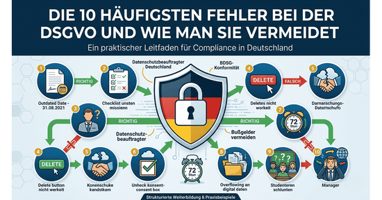 Die 10 häufigsten Fehler bei der DSGVO und wie man sie vermeidet