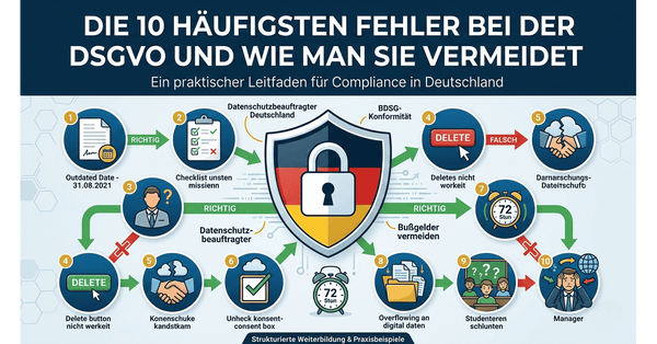 Die 10 häufigsten Fehler bei der DSGVO und wie man sie vermeidet