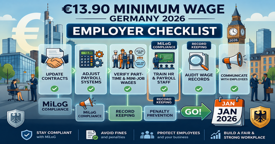 €13.90 Minimum Wage Germany 2026: Employer Checklist