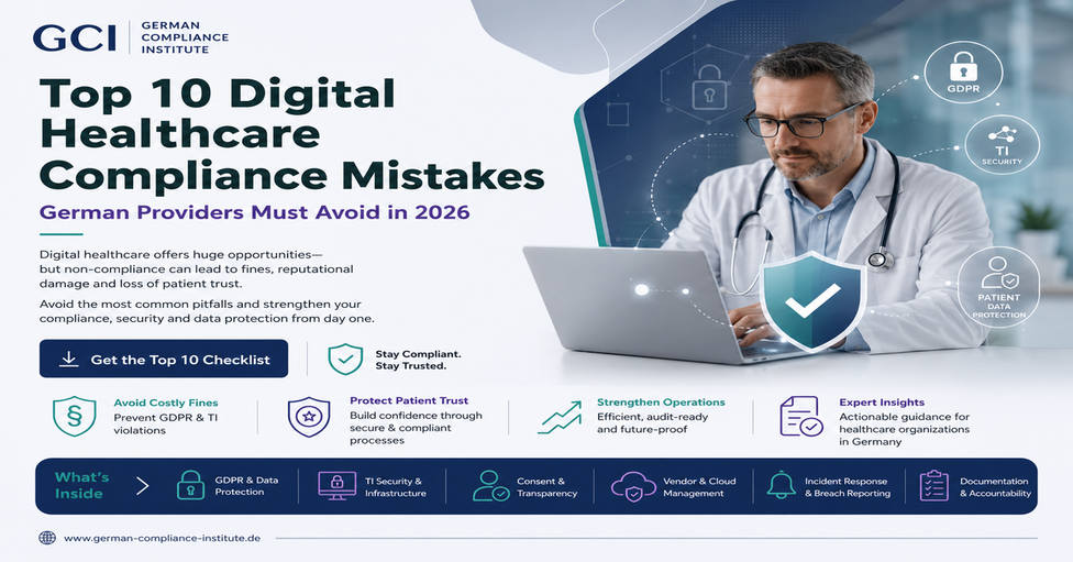 Top 10 Digital Healthcare Compliance Mistakes German Providers Must Avoid in 2026