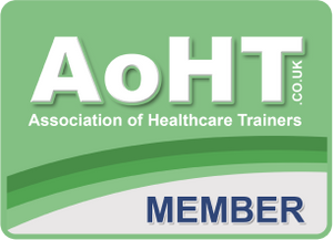 AoHT Member logo – Association of Healthcare Trainers membership badge.