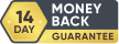14-day money-back guarantee badge icon.