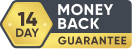 14-day money-back guarantee badge icon.